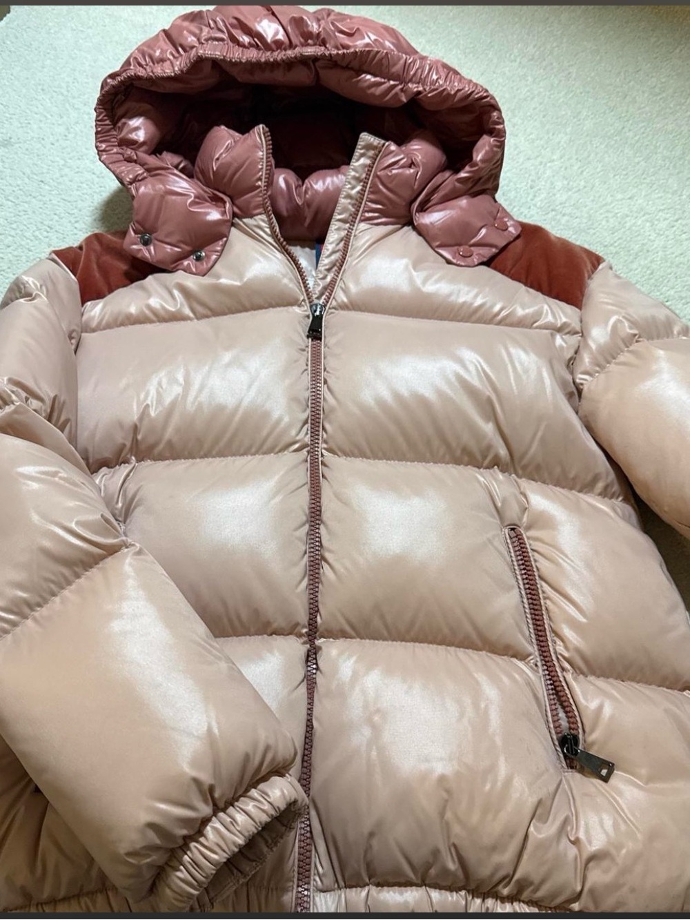 Moncler Girl’s Women's Blush Pink Puffer Coat with Hood